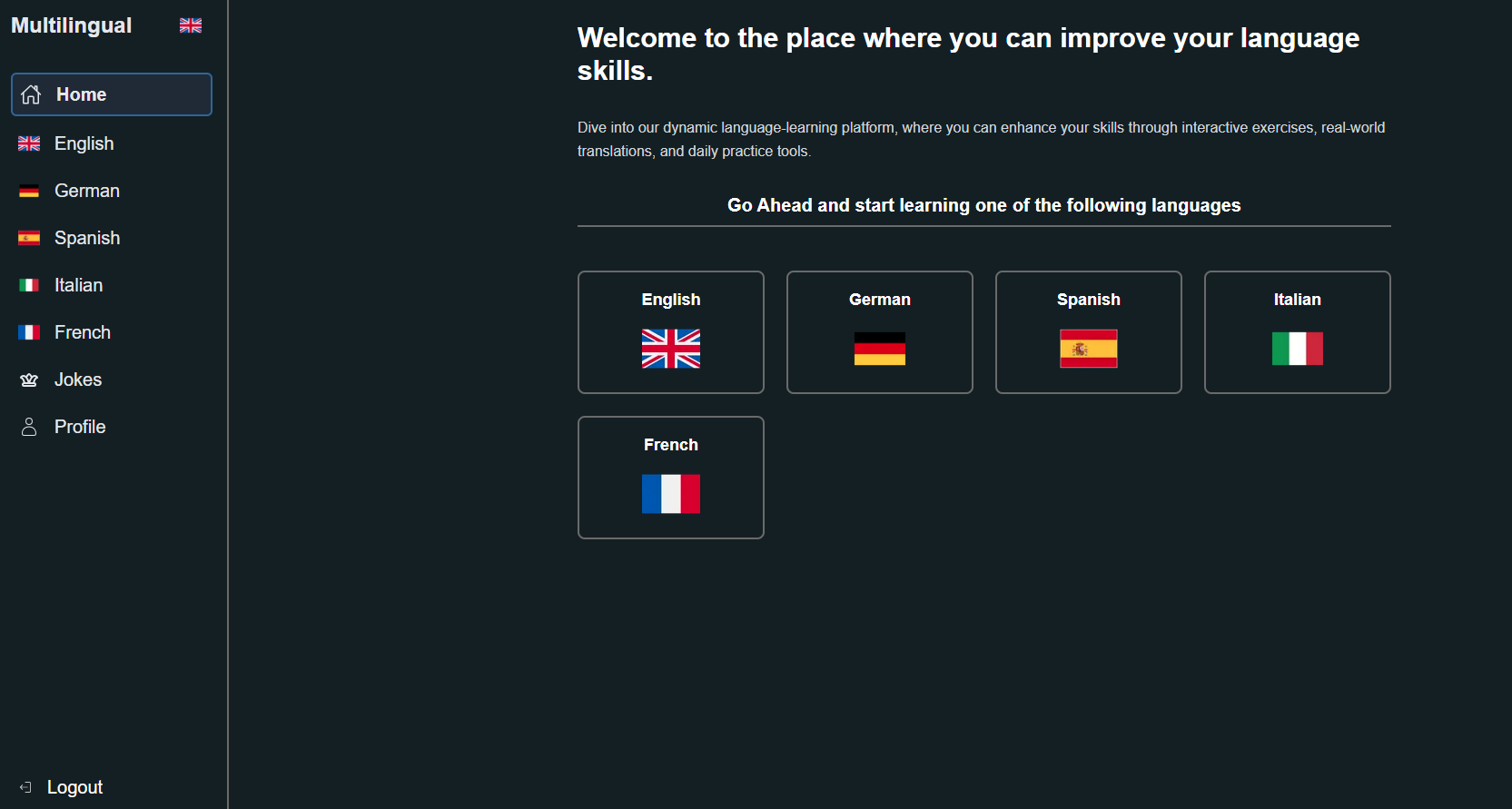 Multilinguale Full-Stack App